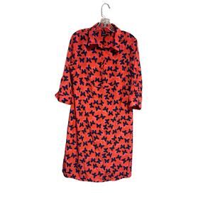 Gap Maternity Red Orange Butterfly Print Popover Dress Size Small